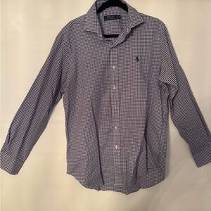 Ralph Lauren Blue Casual Button Down Shirt Classic Style